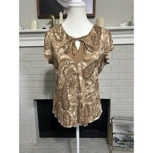 Vtg Y2k Faded Glory Paisley Women's Babydoll Top Size Large Fairy Boho Bohemian